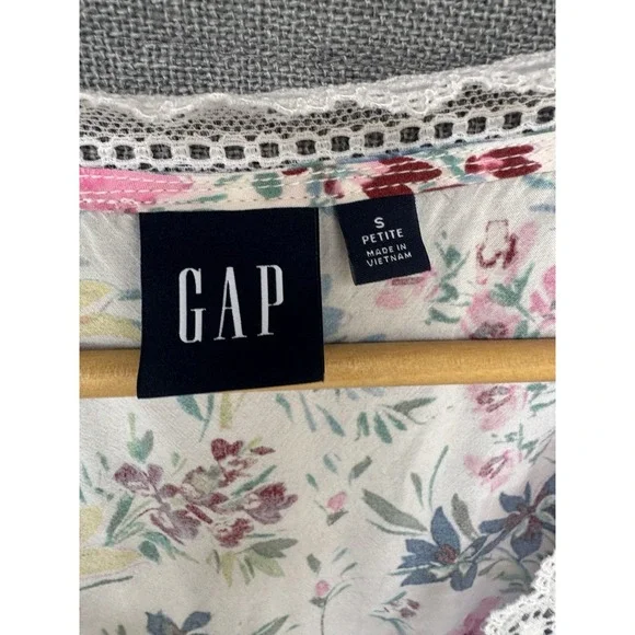 Gap Long Floral Dress Size Small Petite Coquette Feminine Romantic Lace Pink - Picture 3 of 9